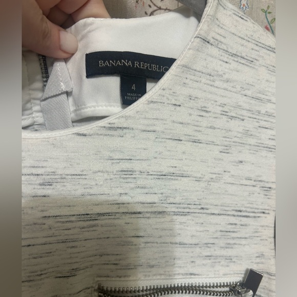 Banana Republic Zipper Detail Space Dye Mini Dress Size 4 - Picture 2 of 5